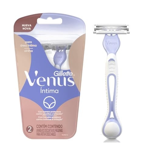 Gillette Venus Íntima, Aparelho de Depilação Íntima Feminino Descartável, 2 Unidades Gillette Venus Íntima, Aparelho de Depilação Íntima Feminino Descartável, 2 Unidades