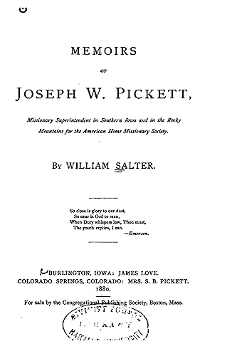 Memoirs of Joseph W. Pickett