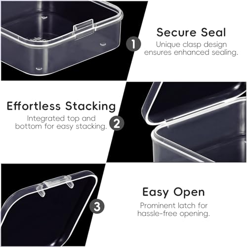 Image of DUOFIRE Small Box Clear Plastic Bead Storage Container 12 Pack Small Organizing Containers with Lids for Beads, Crafts, Jewelry