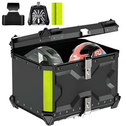 Top Case Moto 45L à 100L en Aluminium Étanche Coffre de Bagages Sécurisé