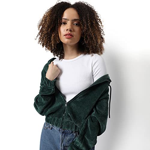 Image of Campus Sutra Women's Cotton Hooded Neck Sweatshirt