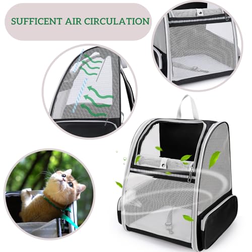 Image of Lollimeow Pet Carrier Backpack for Dogs and Cats,Puppies,Fully Ventilated Mesh,Airline Approved,Designed for Travel, Hiking, Walking & Outdoor Use（Black）