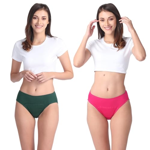 Image of Adira | Hipster Panties for Women | Period Panties for Women Leak Proof & Breathable | Hipster Fit for Medium Flow | Use with Pad for Non Icky Feeling | Patented Design | Pack of 2