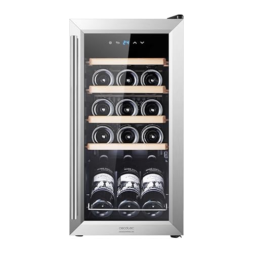 Cecotec Cantina Vino 15 bottiglie - Cantinetta Vino GrandSommelier 1550 Inox Compressor. 15 bottiglie, compressore silenzioso, temperatura 5-18°C, pannello touch, senza vibrazioni, 39 dB - immagine 4