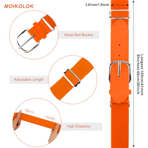 Orange Baseball Socks and Belt Combo Set Softball Socks and Elastic Waist Belt for Youth Boys Girls4