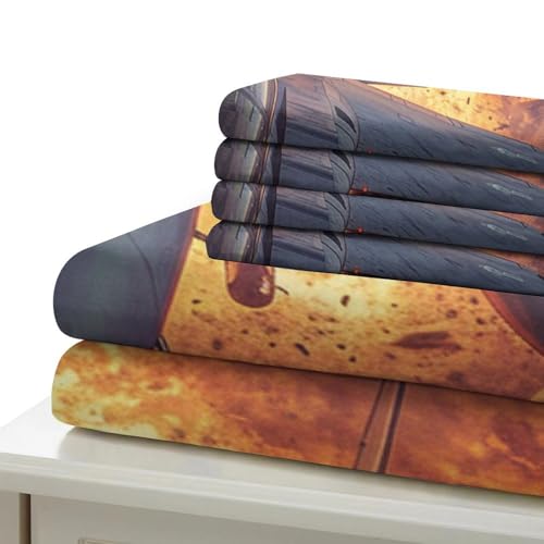 Housse de couette avion combat 140x200cm avec 2 taies d'oreiller lit simple