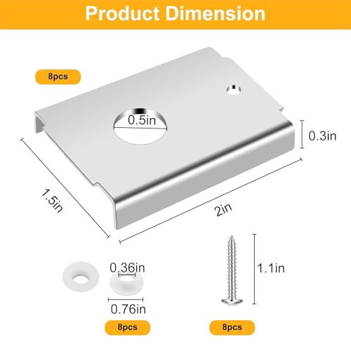 EEEKit 8 PCS N7192 Bi-Fold Door Repair Brackets, Bi-Fold Door Hardware Kit for 1-3/8in Wood Doors, Top or Bottom Mount miniatura 2