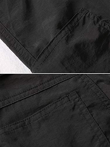 OCHENTA Boy's Pull on Casual Cargo Pants Quick Dry Outdoor Hiking Black 130-6Y4