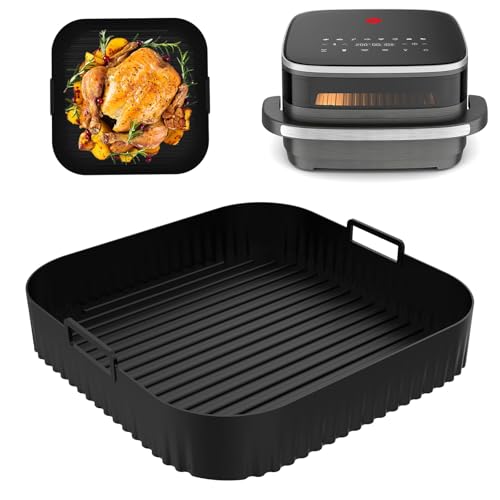 Molde Silicona Freidora de Aire para Moulinex Easy Fry XL Surface, 27cm Moldes Air Fryer Silicona para Tefal Easy Fry XL Surface, Bandeja Silicona Air Fryer Recipiente Air Fryer Accesorios
