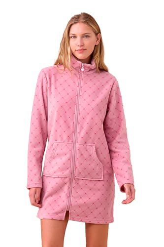 Noidinotte - Vestaglia donna in micropile con zip articolo cuore. - S Rosa