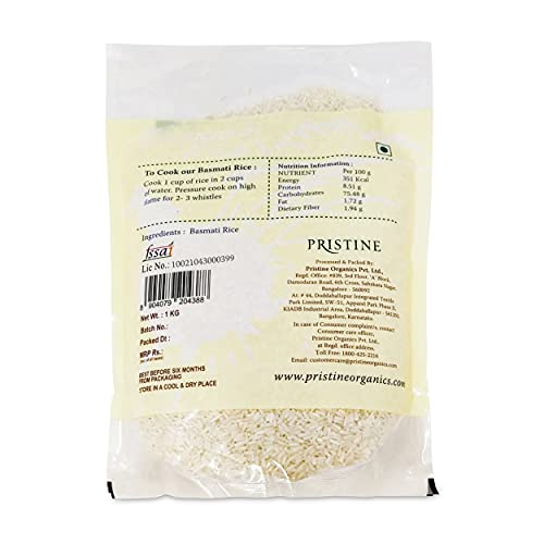 Image of PRISTINE Fields of Gold Basmati Rice, 1 kg (Pack of 5)