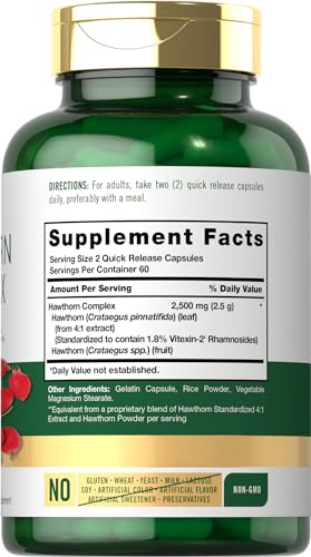 Carlyle CL7153 Hawthorn Berry Complex | 2500Mg | 120 Capsules | Extract Powder Pills | Non-Gmo & Gluten Free Supplement thumb #1