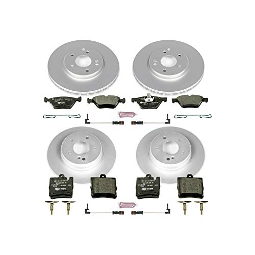 Image of PowerStop Euro-Stop Fully Coated Front and Rear Brake Kit For Mercedes-Benz CLK320 2000-02 |CLK430 2000-03 |E300 1998-99 |E320 1996-02 - ECE-R90 Certified Brake Pads + Disc Rotor Upgrade, ESK2786
