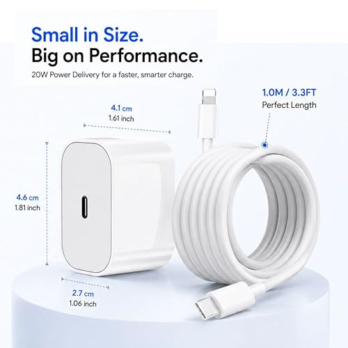 Image of 20W PD Fast Charger for .-Speed to C Cable Compatible with 14 14 Plus14 Pro14 Pro Max 13 13 Pro13 Max13 Mini 12 12 Mini12 Pro Max 11 Series| Original Charging Speed