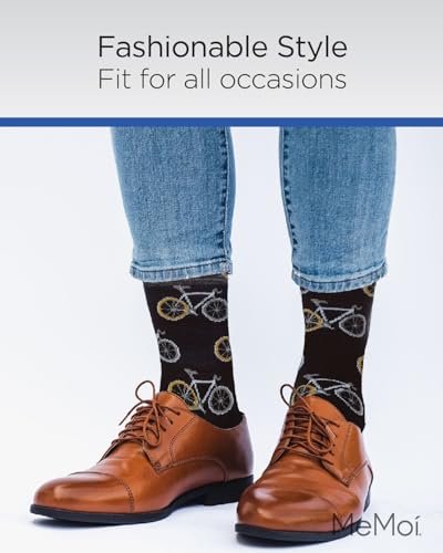 MeMoi Men's Bicycles Patterned Rayon From Rayon Crew Socks4