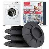 SOL 4pk Anti-Vibration Pads for Washing Machines, Non-Slip Heavy-Duty Rubber Feet Mat for Stability Quiet Operation. Prevents Noise, Shock Absorbers, Reduces Shaking, Ideal for Stress-Free Wash Cycles