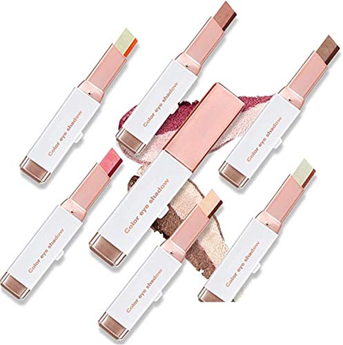 2 Tone Eyeshadow Stick,Eye Shadow Stick Waterproof Double Colors Gradient Shimmer Eyeshadow Pen,Glitter Shimmer Eyeshadow Gradient Eyeshadow Makeup Stick Waterproof Eyeshadow (#2 Brown Coffee)