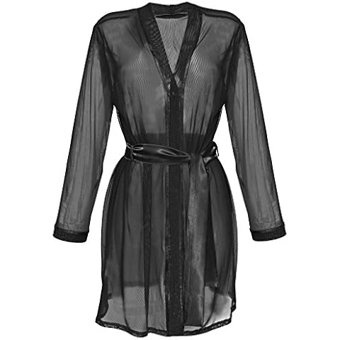 DKaren Women's Elegant Black Bathrobe Cover