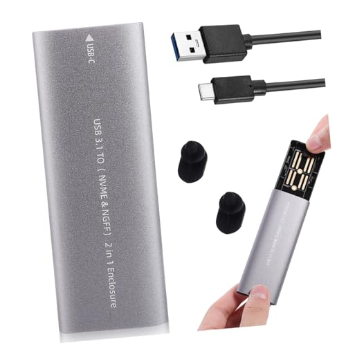Boîtier SSD NVMe NGFF Type-C 3.1 double protocole aluminium pour transfert bureau