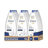 Dove Gel de Ducha Hidratación Profunda Sin Sulfato SLES y Con Hidratantes Vegetales e Ingredientes de Origen Natural, Pack de 12 x 250 ml