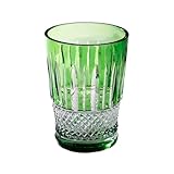 Vasos de vidrio Vasos verdes for bebidas, exquisitas copas de cristal con relieve diamante for agua, zumos, cerveza, etc., 300 ml para jugo