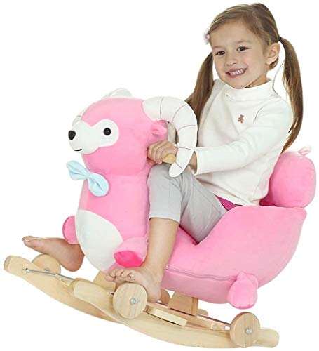 ZHANGYUEFEIFZ Schaukelpferd Plüsch Schaukeltier Pferd Rocking Horse Baby Trojaner Spielzeug Geschenk Nette Kinderstuhl… – Bild 3