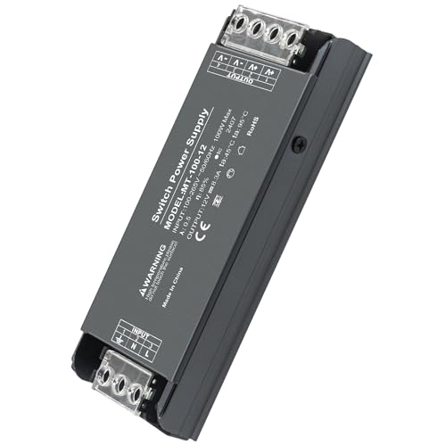 Karyoosi Transformador LED 12V 100W 8.3A, Fuente de Alimentación 12V, Transformador 220V a 12V, Driver LED Compacto y Robusto para Lámparas y Tiras LED