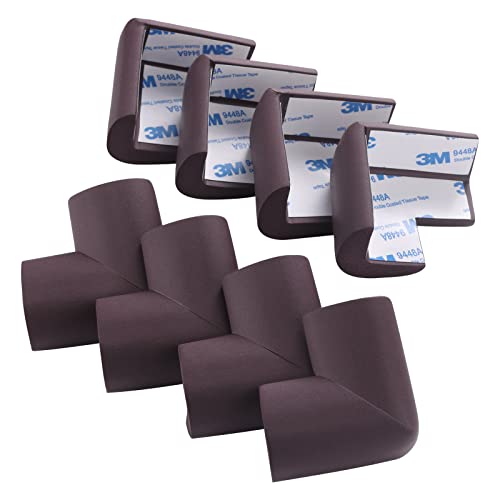 Image of 8 Pack Corner Protector for Baby, Heavy-Duty Soft Rubber Foam Furniture Corner Bumper Guards, Child Safety Furniture Bumper, Adhesive Pre-Taped Corner Protectors,Soft Sponge Table Corners, Brown