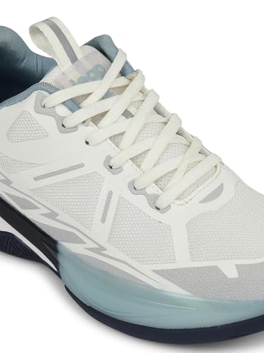 Image of Liberty Leap7x ROMIO Lacing Sports Running Shoes for Men - White | Comfortable and Durable Lace-Up Closure - Suitable for Lacing Walking, Gym, Jogging, Outdoor Shoes for Gents - Cushioned Footbed