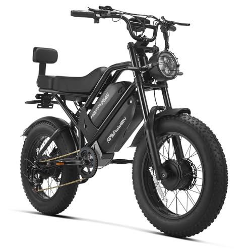 HAPPYRUN G70 Pro Adult Electric Bike: 5000W Dual Motor Peak | 36MPH High-Speed Off-Road | 20 Fat Tire 33Ah Long-Range Removable Battery | 85+ Miles All-Terrain Commuting/Off-Road e Bike