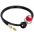 SHINESTAR 0-20 PSI Adjustable Propane Regulator and Hose with Orifice Kit, 5-Foot Gas Burner Hose Replacement for Turkey Fryer, Fish Cooker, Fire Pit, Forge and more