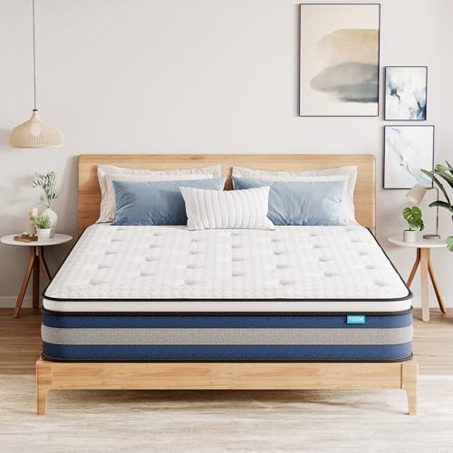 Twin Mattress, 10 Inch Hybrid Mattress with Individual Pocket Springs & Comfort Memory Foam, Twin Size Bed for Pressure Relief & Targeted Support, Medium Firm