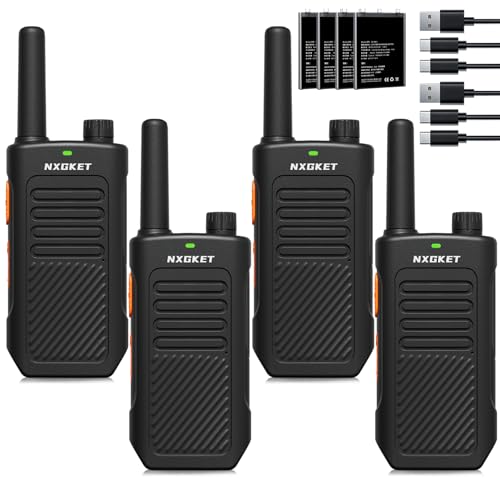 Walkie Talkies für Erwachsene Lizenzfrei Professionelle PMR446 Walkie-Talkies mit 1500-mAh-Akkus 5KM Große Reichweite 16 Kanälen 2-Wege-Funkgerät für Camping Arbeit Kommunikation 4er Set