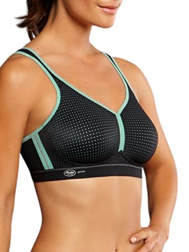 Anita Performance Sports Bra Maximum Support Black/Pool Blue 36D #TOP29