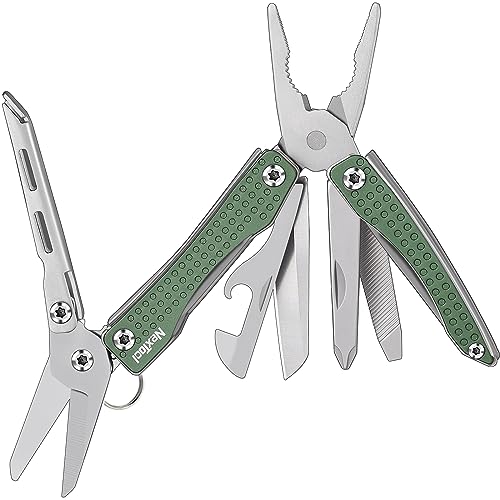 Image of Nextool EDC Keychain Multitool, 10 in 1 Mini Pocket Knife Multi Tool with Needlenose Pliers, Scissors, Mini Useful Cool Gadgets for Men, Father's Day Gifts from Daughter-Green