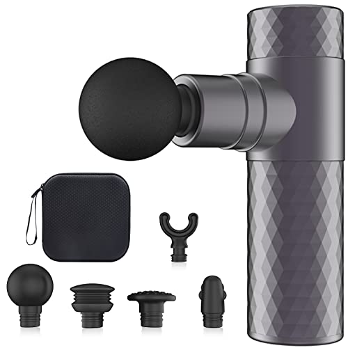 筋膜リリースガン 筋膜リリーサー 顔筋ケア 筋膜ガン MINI 全身リフレッシュ道具 トータル ボディケア 筋肉リラック 5種類のアタッチメント1,800~3,200rpm/min 静音 アルミニウム合金 軽量 携帯便利 Type-C充電式 収納バッグ付き 家庭用 人気ギフト プレゼント (Iron gray)