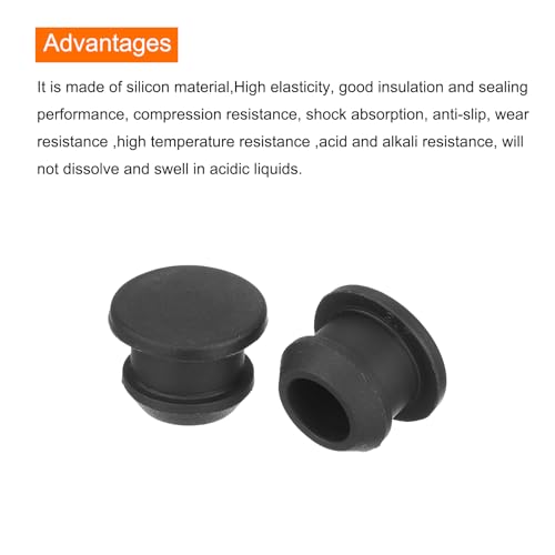 Image of MECCANIXITY Silicone Snap in Locking Hole Plugs,Rubber Panel Seal Cover Flush Type Panel Round for Kitchen Rubber Bulkheads Waterproof Sealing Plugs 9.5mm /0.37 Inch Diameter Black,Pack of 50