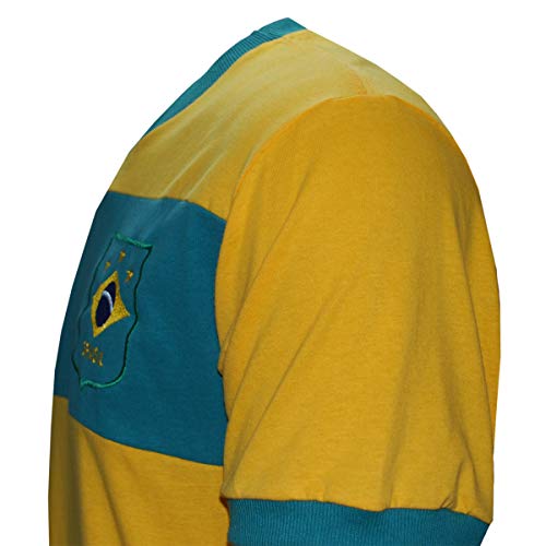 Camisa Brasil Faixa Liga Retrô Amarela GG 5 Camisa Brasil Faixa Liga Retrô Amarela GG - Imagem 5