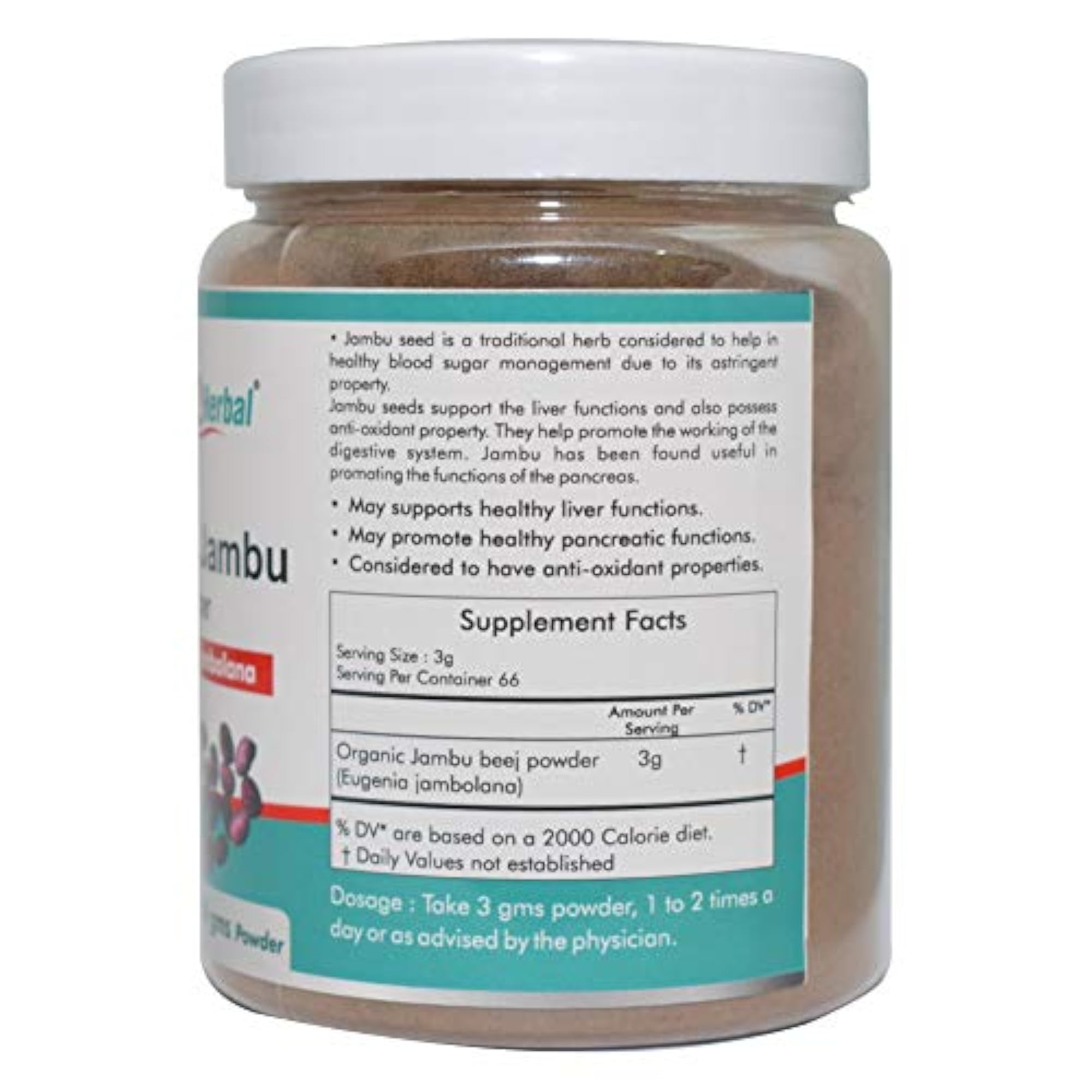 Way2Herbal Organic Jambu Beej Powder, Pack of 5, 200g