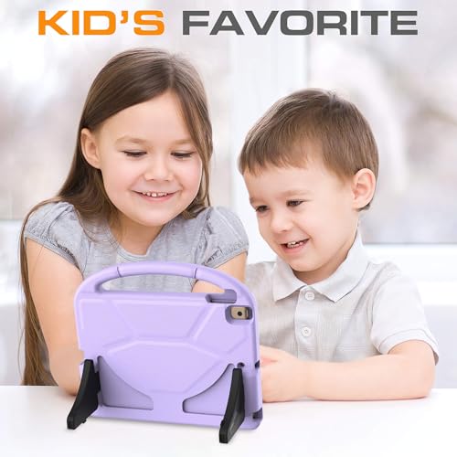 Image of Kids Case for iPad 9th /8th /7th Generation, iPad 10.2 Kids Case with Built-in Screen Protector, Durable Shockproof Handle Stand Protective Cover for iPad 10.2 Inch 2021 /2020 /2019, Lavender