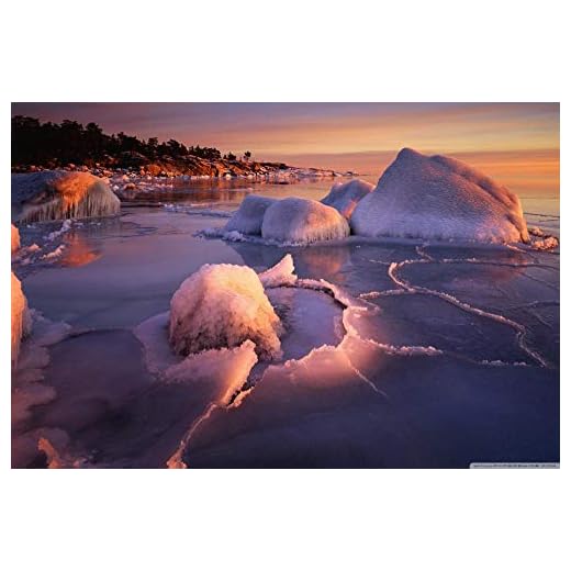 Måla efter nummer för vuxen oljemålning canvas-kit 40 cm x 50 cm lackering med 3 borstar pigment konst hantverk för hem gör-det-själv väggdekor vinter botnik hav langvind Sverige