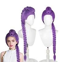 Demon Hunters Costume Rumi Purple Wig Cosplay, Purple Braid Wigs for Girls Women, K Pop Singer Hair Halloween Cosplay Christmas Costume Props
