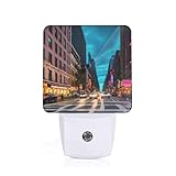 DRTGEDS Streets of New York City Led Night Lights Plug Into Wall Dusk to Dawn Sensor Nightlights for Room Decor Smart Home