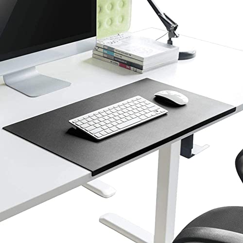 Protector de escritorio de cuero PU suave negro 100x50 cm miniatura 2
