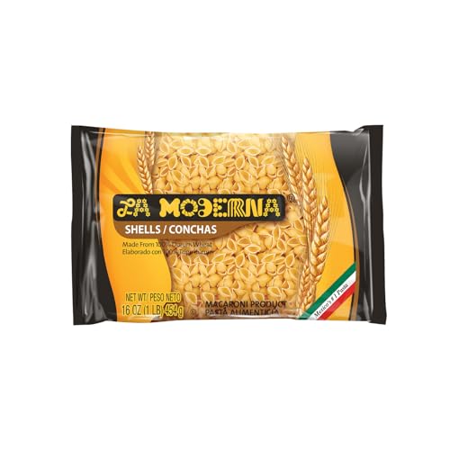 La Moderna, Shells, Made With Durum Wheat Semolina, Enriched With Vitamins And Iron, Traditional Mexican Pasta, 16 Oz