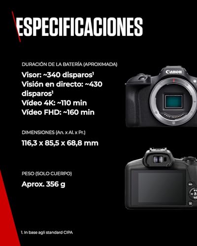 Ficha técnica Canon EOS R100 cámara sin espejo para familias - Fernando Cortés Ficha técnica Canon EOS R100 cámara sin espejo para familias - Fernando Cortés