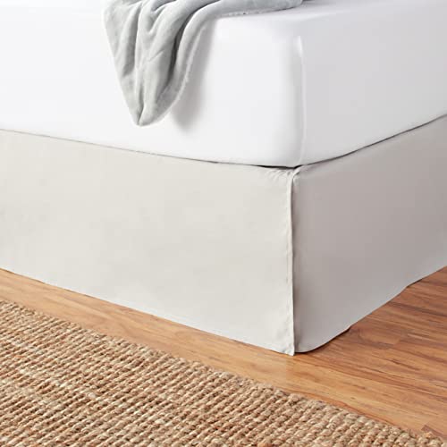 Amazon Basics Lightweight Pleated Bed Skirt, Queen, Light Grey #TOP3
