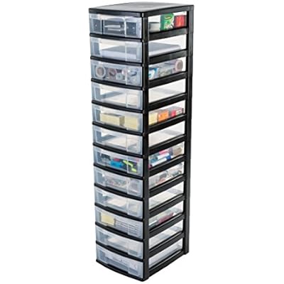 Cheap Iris Ohyama Europe Storage 12 Black Tower Unit Twelve