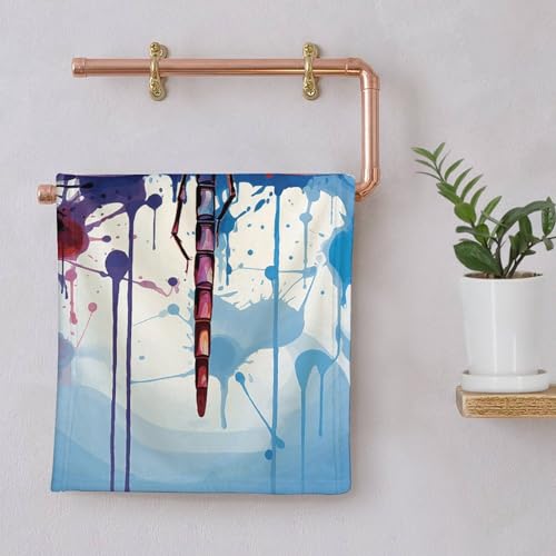 Serviette de bain à séchage rapide libellule abstraite pour sport
