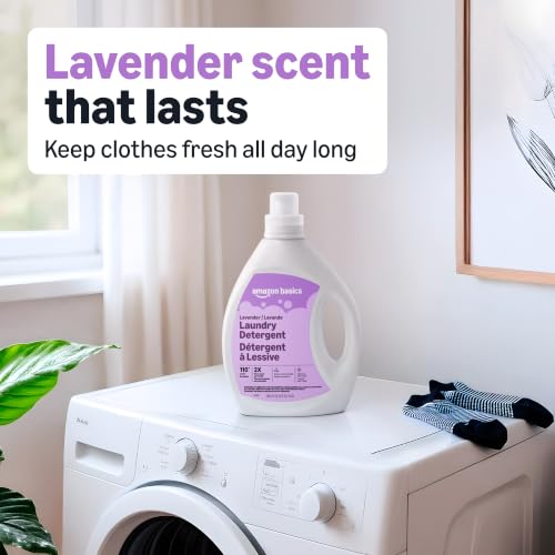 Image of Amazon Basics Concentrated Liquid Laundry Detergent, Lavender, 110 loads, 82.5 Fl Oz, Packaging May Vary
